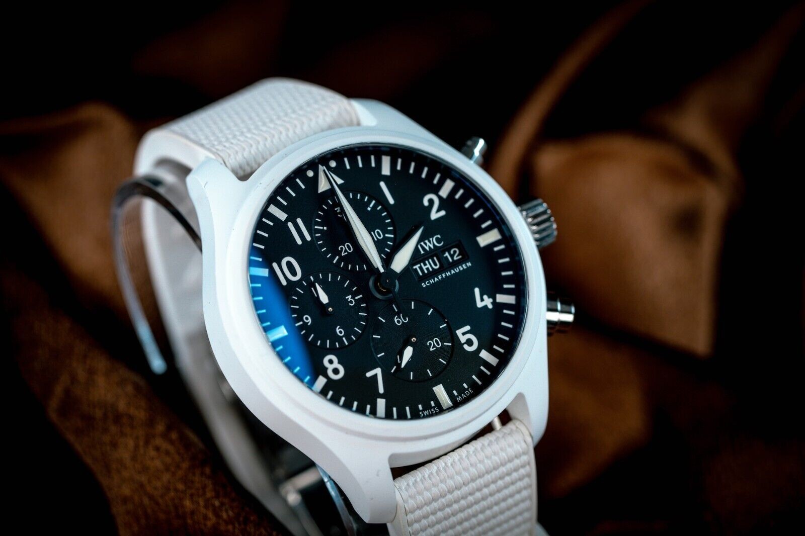 IWC Pilot’s Chronograph Top Gun Edition “Lake Tahoe” IW389105 White Ceramic MINT