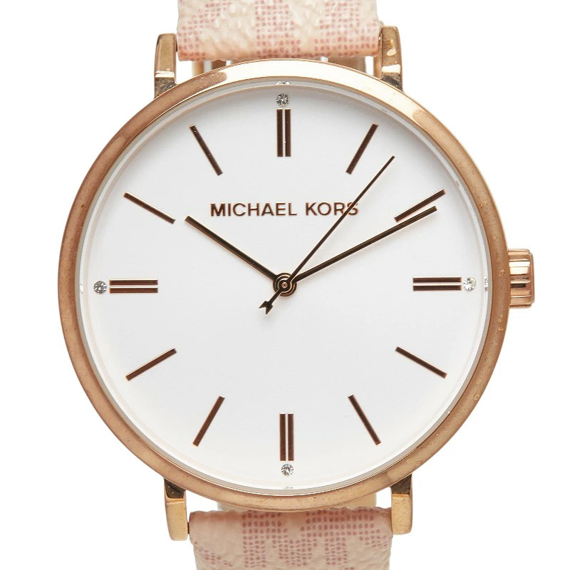 MICHAEL KORS PYPER Watch MK2947 Quartz White Dial Stainless Steel Leather Women’