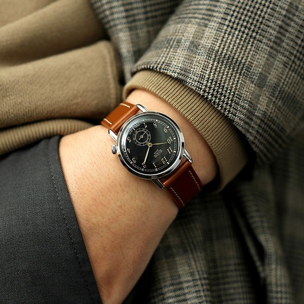 KUOE Kyoto OLD SMITH 90-007 Automatic Black Dial x Silver Case from JAPAN