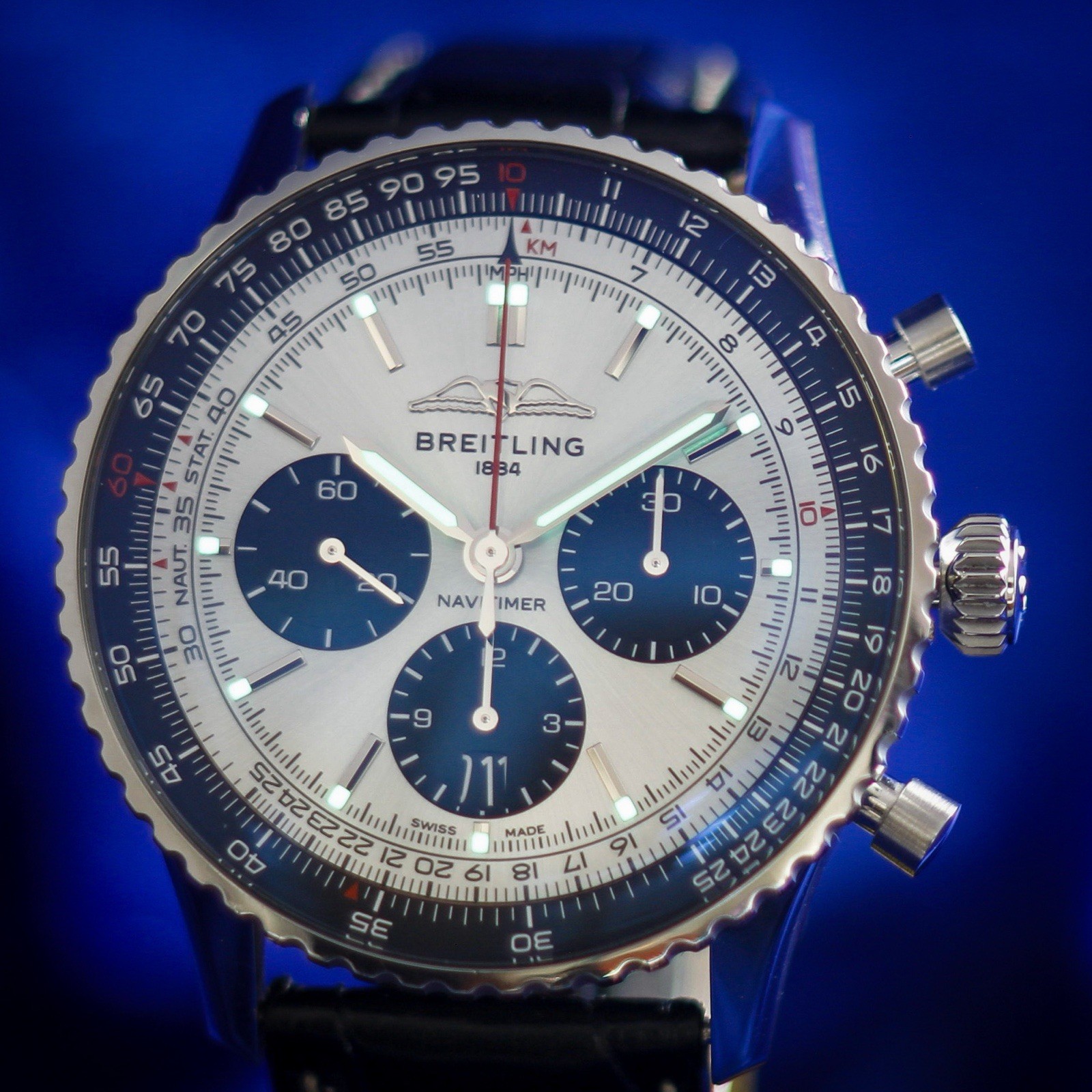 Breitling Navitimer Chronograph 43mm AB0138241C1P1 Ice Blue B+P FACTORY WARRANTY