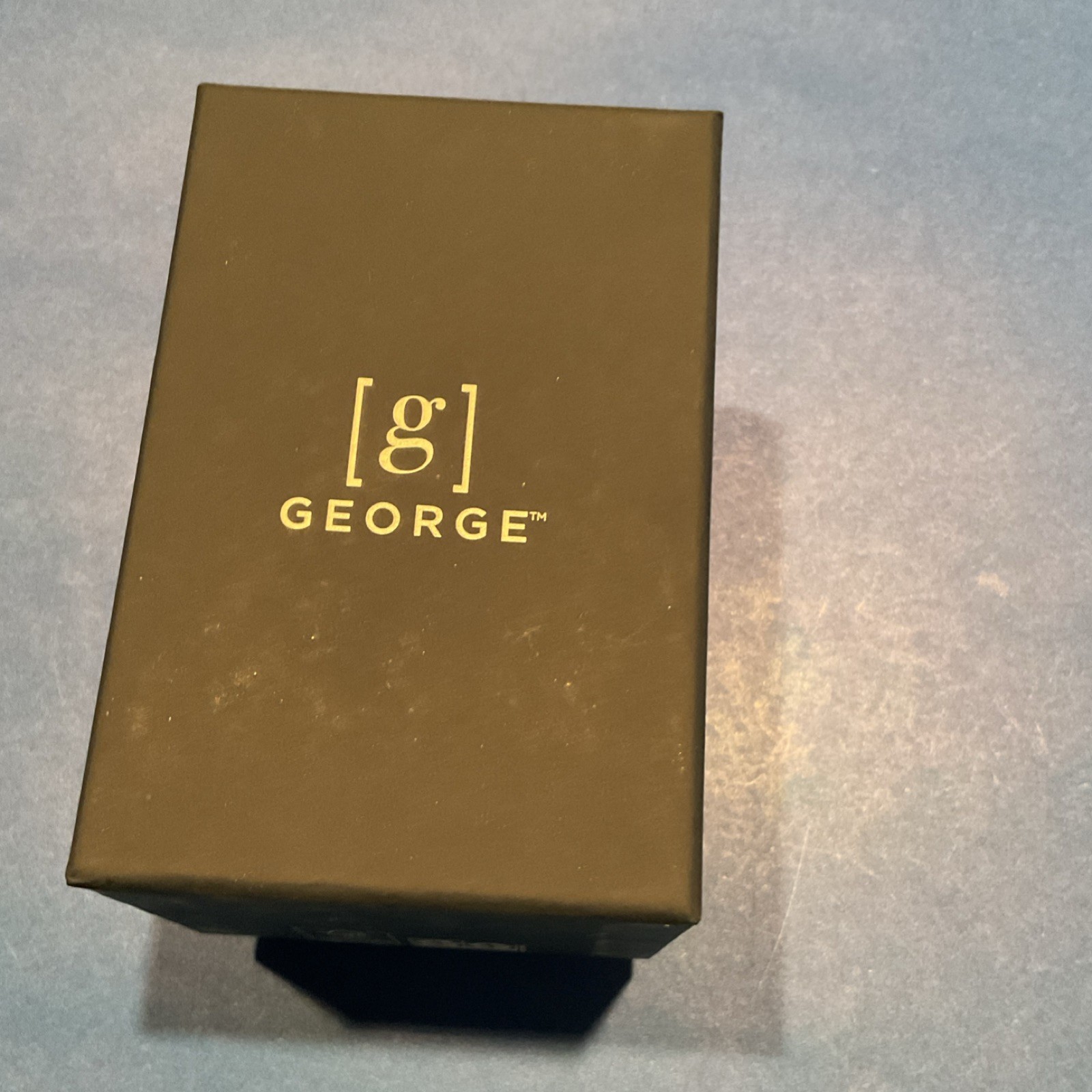 GEORGE Men’s Round Silver Analog Watch Easy Read Black Dial Silver Metal Bd NIB