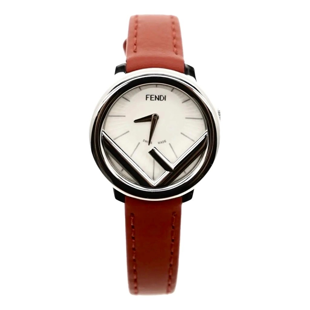 Fendi Watch Run Away 28mm Steel Case White Dial Red Band FOW545 NOT WORKING