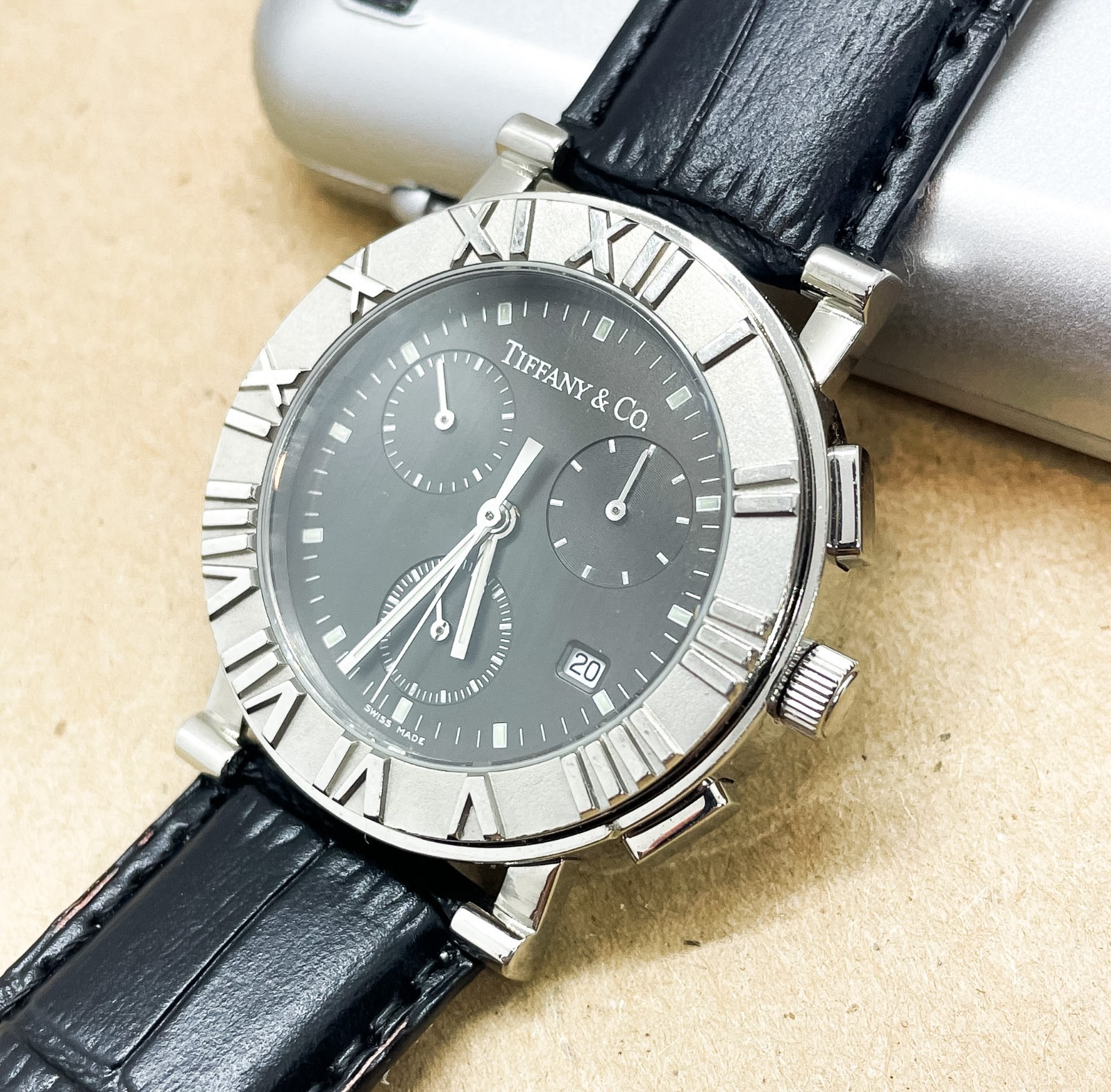 Tiffany & Co. Atlas Chronograph 3-Subdial Watch (Unbranded Leather Strap)