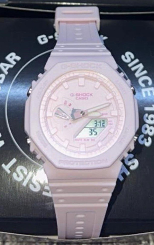 Casio G-SHOCK Pink Analog-Digital Quartz Resin Octagon Watch Shock-Resist