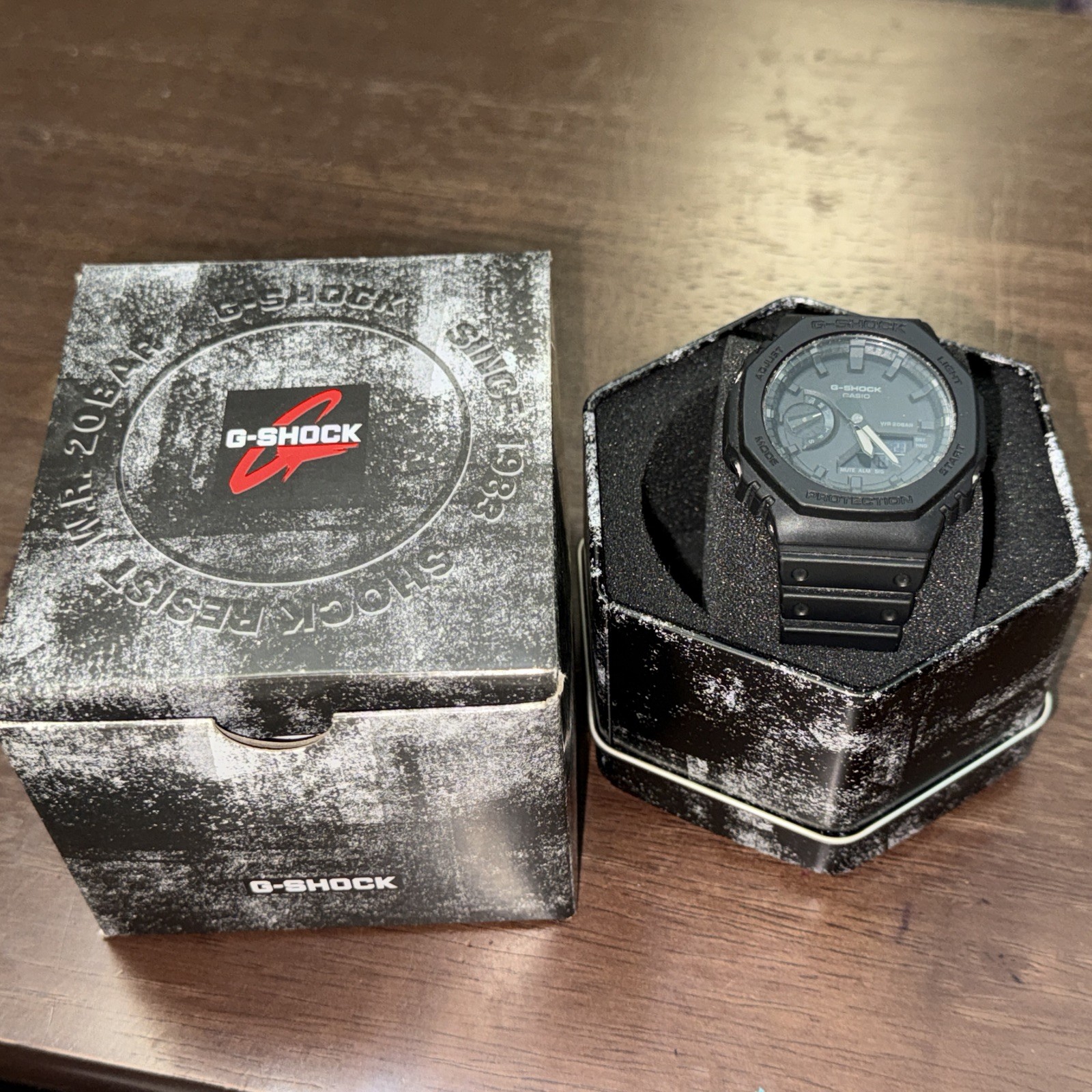 NEW Casio G-Shock CARBON CORE AnaDigi World Time Mens All Black Watch GA2100-1A1