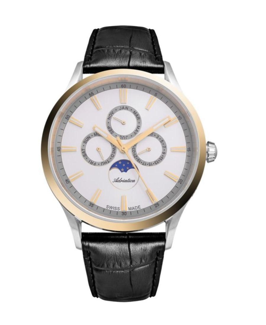 ADRIATICA Men Quartz Casual Watch Classic Dress Silver Dial Waterproof Swiss