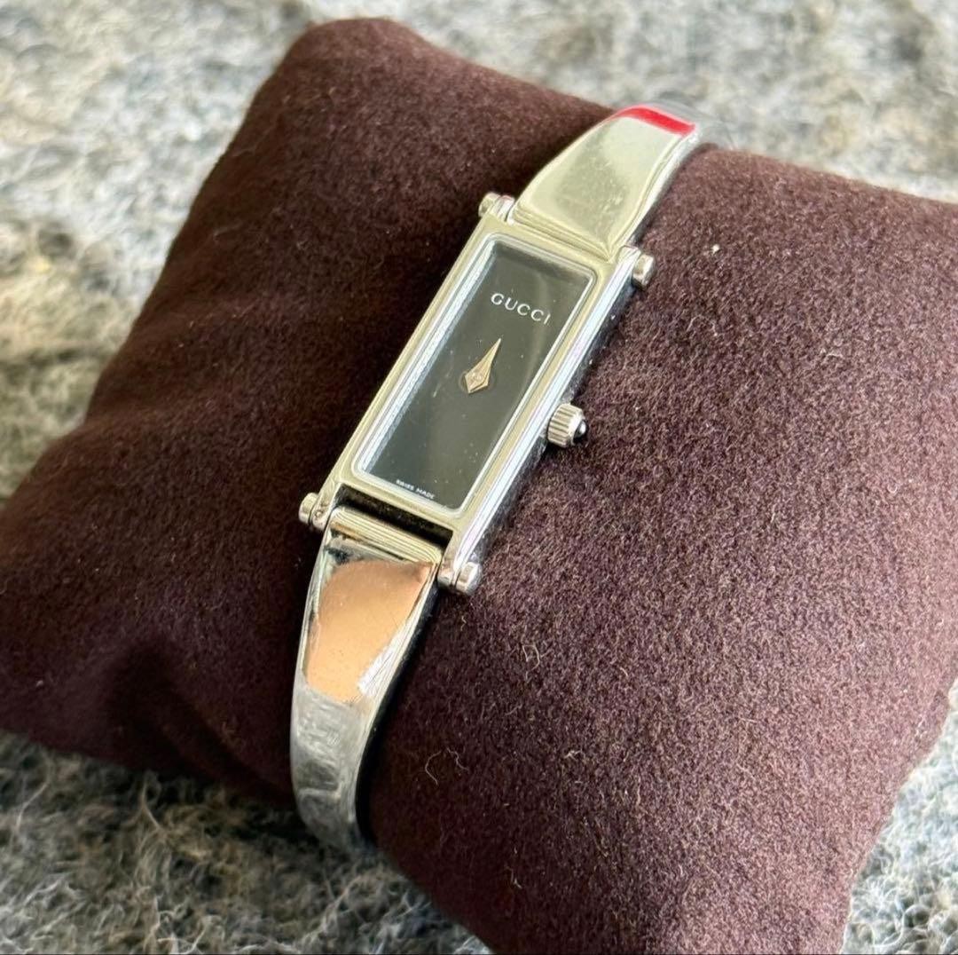 Condition GUCCI Watch Bangle 1500L Black with Box Ladies