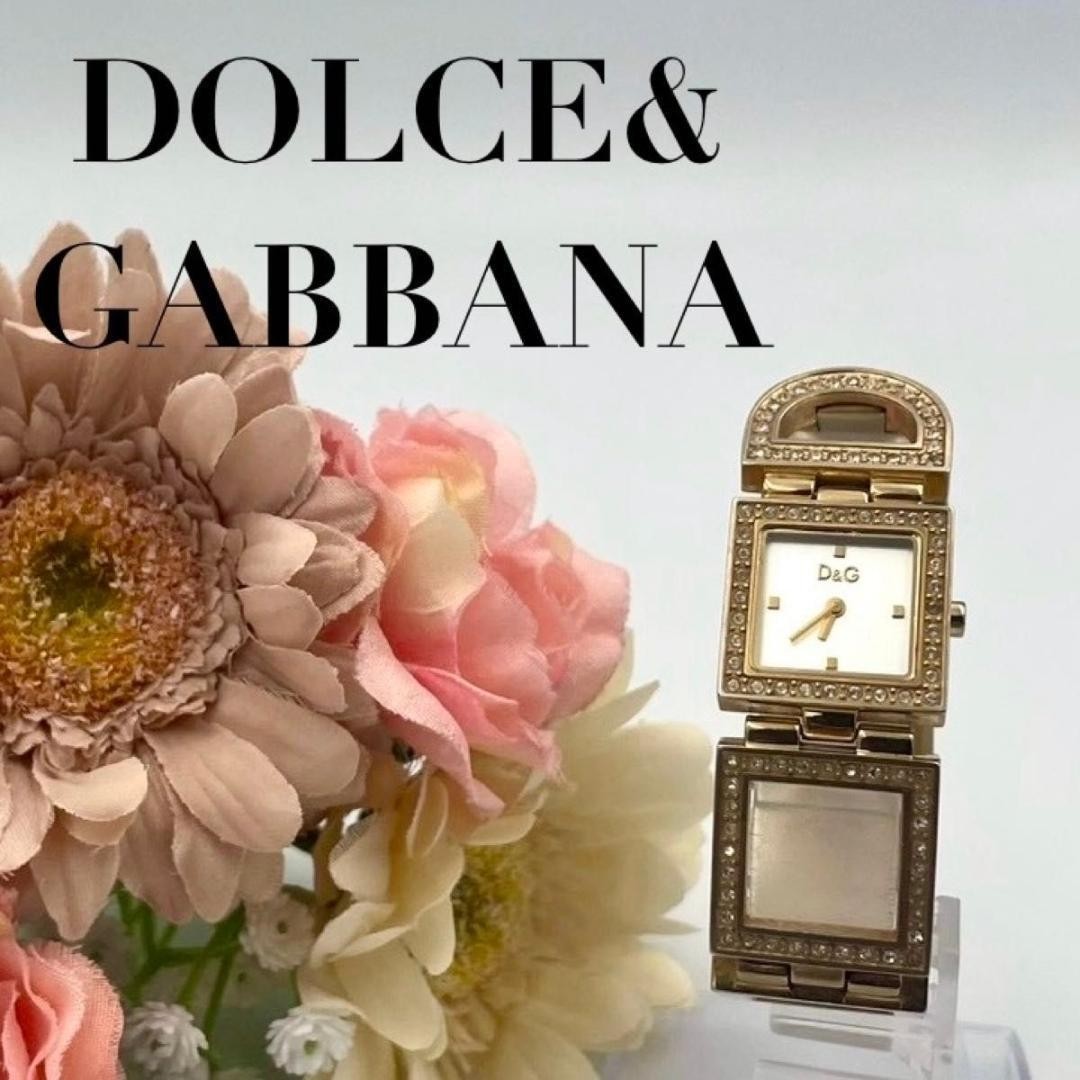 Dolce & Gabbana Square Watch 905 Battery Stone Operation Used