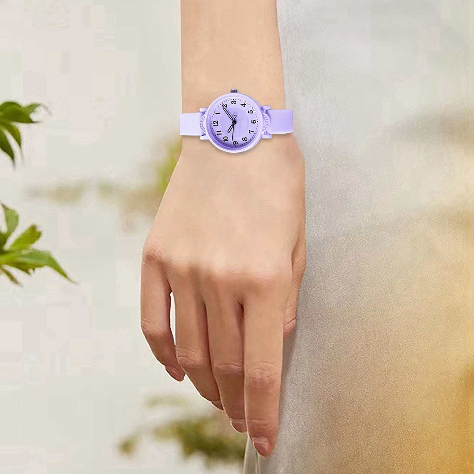 1PC Watch Easy To Read Dial Precise Second Hand Timing Silicone Strap For Both