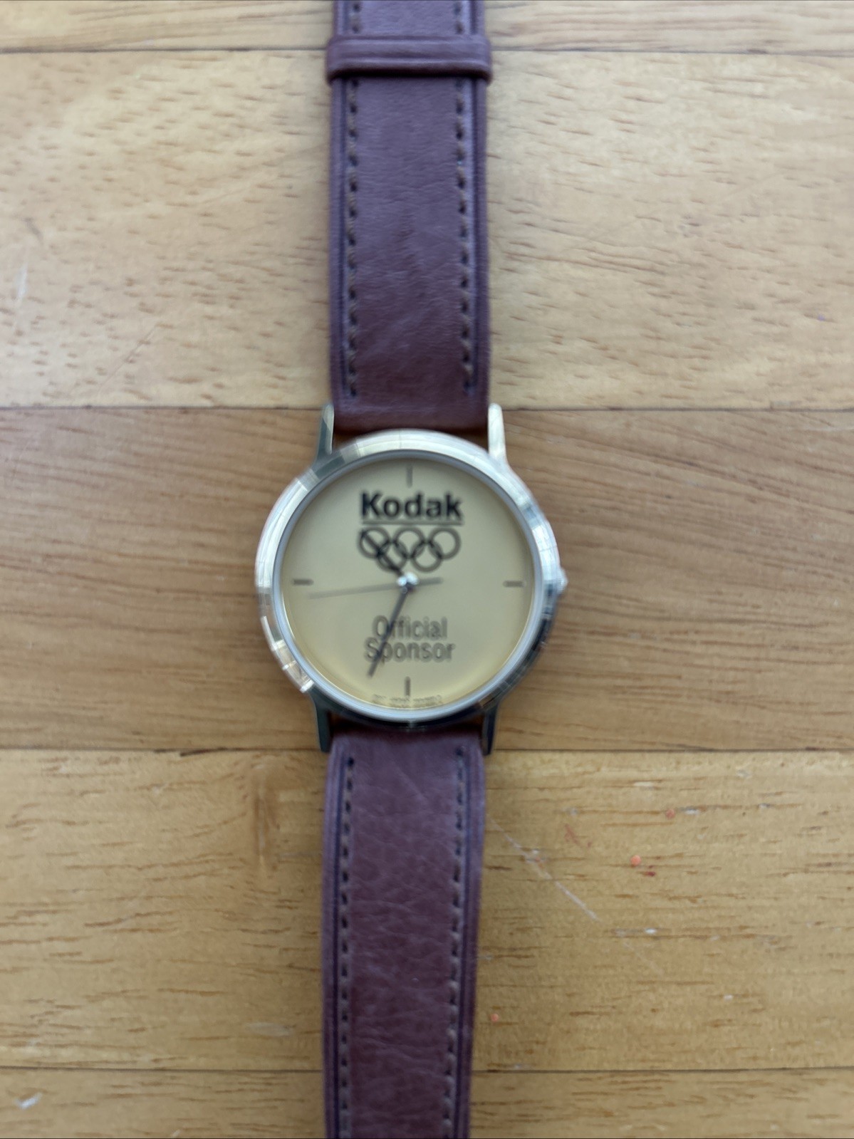 Kodak Vintage Commemorative Olympic Watch with Brown Band *Needs Battery*