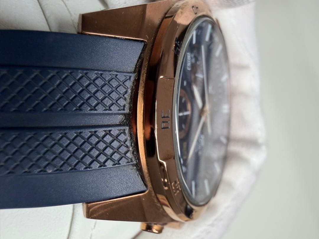 Casio Edifice EFR-556PC Chronograph Quartz Mens Watch Blue Rose Gold -For Parts