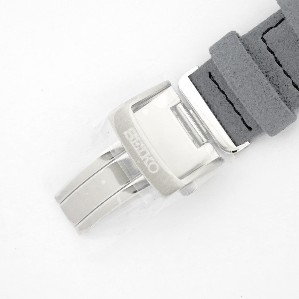 Seiko 20mm Gray Suede Strap Deployant Buckle Top Mint JAPAN