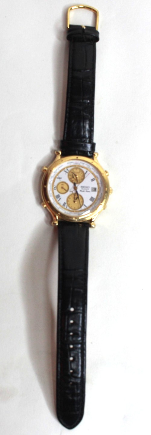 Vintage Seiko 5T52-7A19 Age Of Discovery Alarm Chronograph Watch