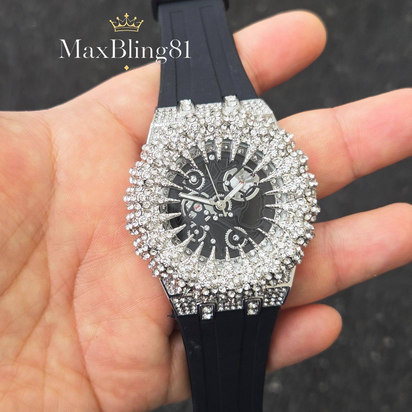 MEN’S SILICONE BAND MONSTER TEETH WATCH LUXURY UNIQUE URBAN DESIGN FASHIONABLE