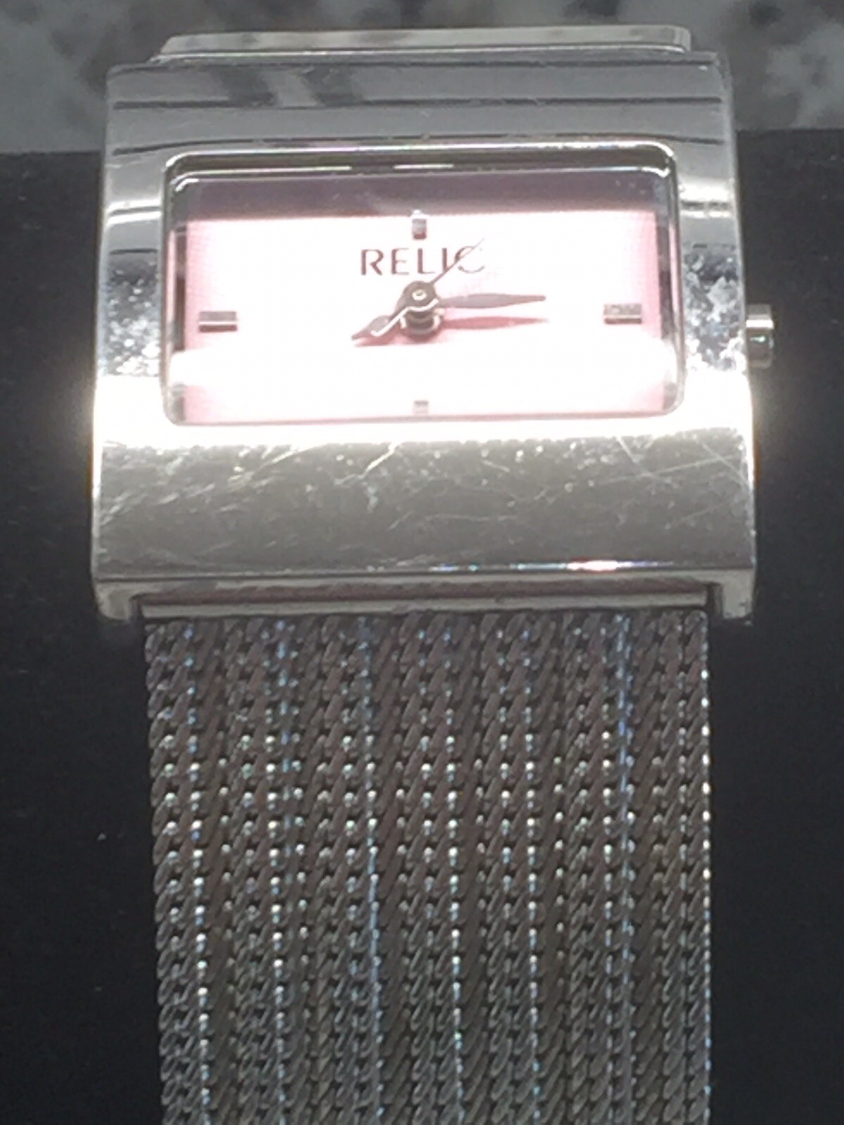 Relic ZR33649 All Stainless Steel Quartz Analog Ladies Watch 30 Meters/100feet