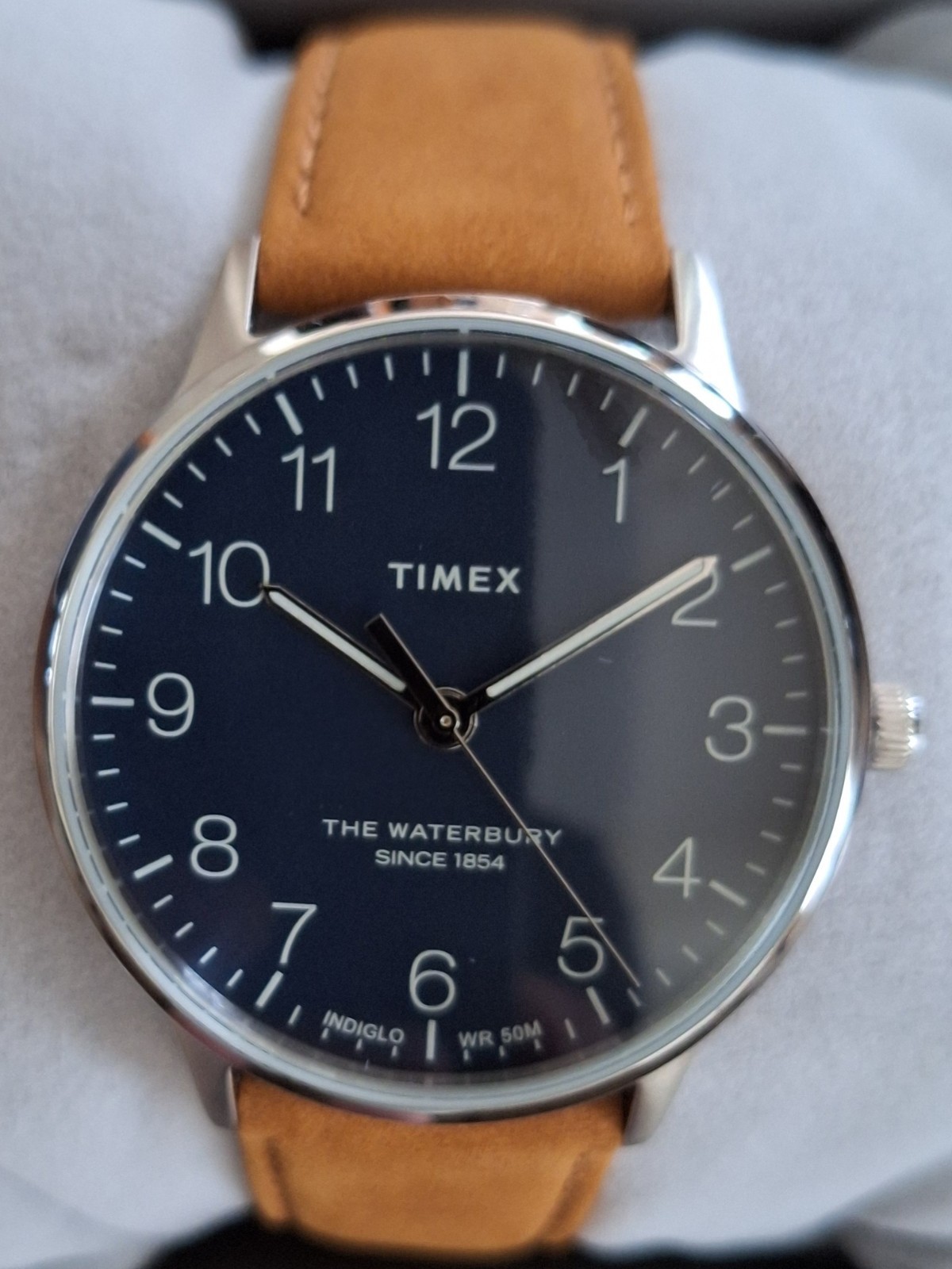 Timex Men’s Waterbury Watch All Stainless, Dome Mineral, Lume and Indiglo!
