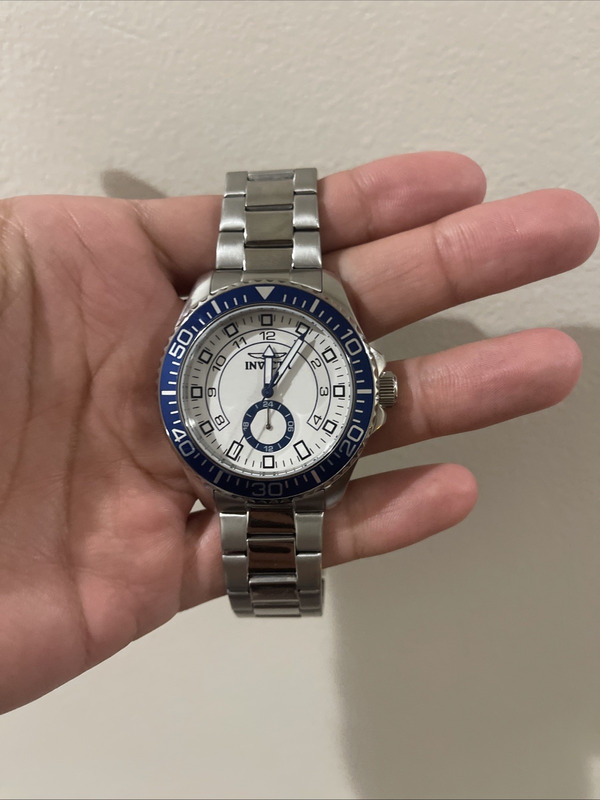 Invicta Men’s Watch Pro Diver White Dial Silver Stainless Steel Bracelet 47124