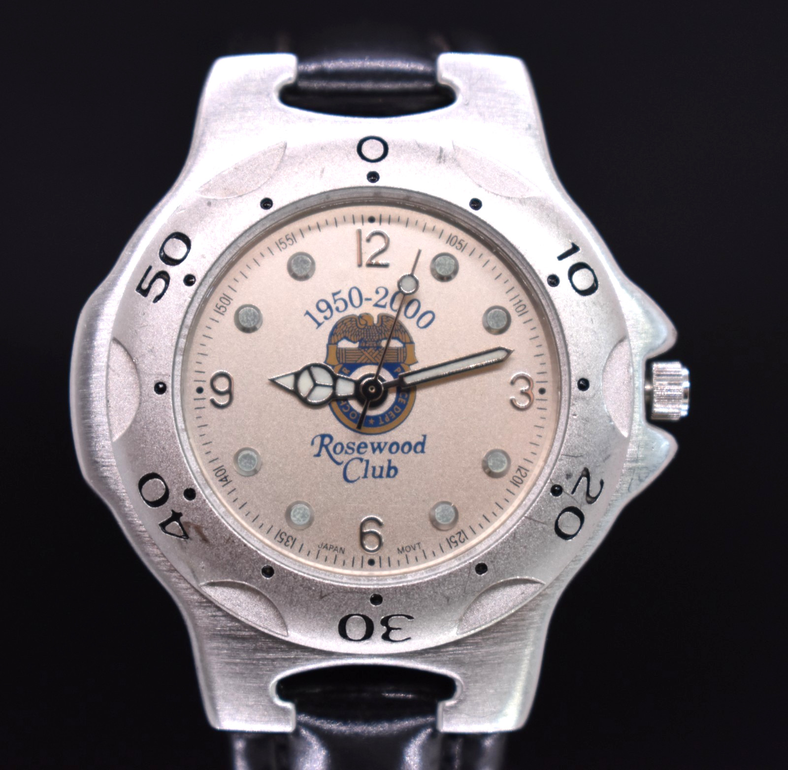 Vtg ROCHESTER POLICE DEPT 50th Anniv Watch 1950-2000 Rosewood Club NEW BATTERY