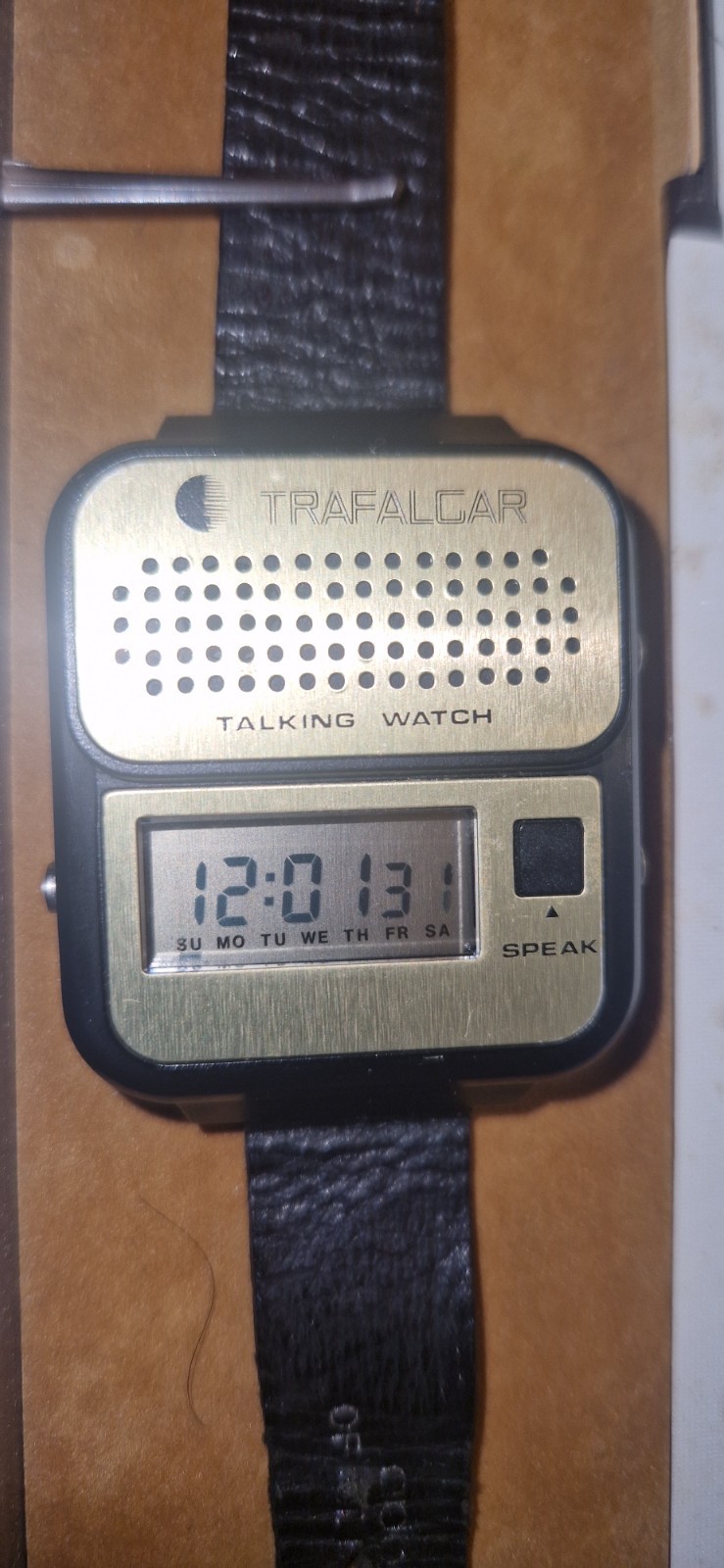 RARE RETRO 1981 FIRST TALKING WATCH BY TRAFALGAR IN ORIGINAL CASE WORKING #B18