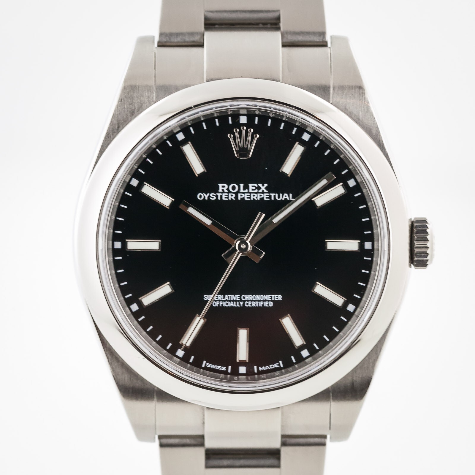 Rolex Oyster Perpetual 39, Ref 114300, Men’s Stainless Steel, Black Dial, Oyster