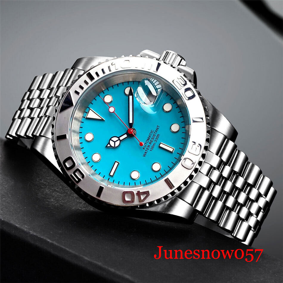 Lume Blue Dial 40MM NH35A Movement Automatic Men’s Watch Unidirectional Rotating