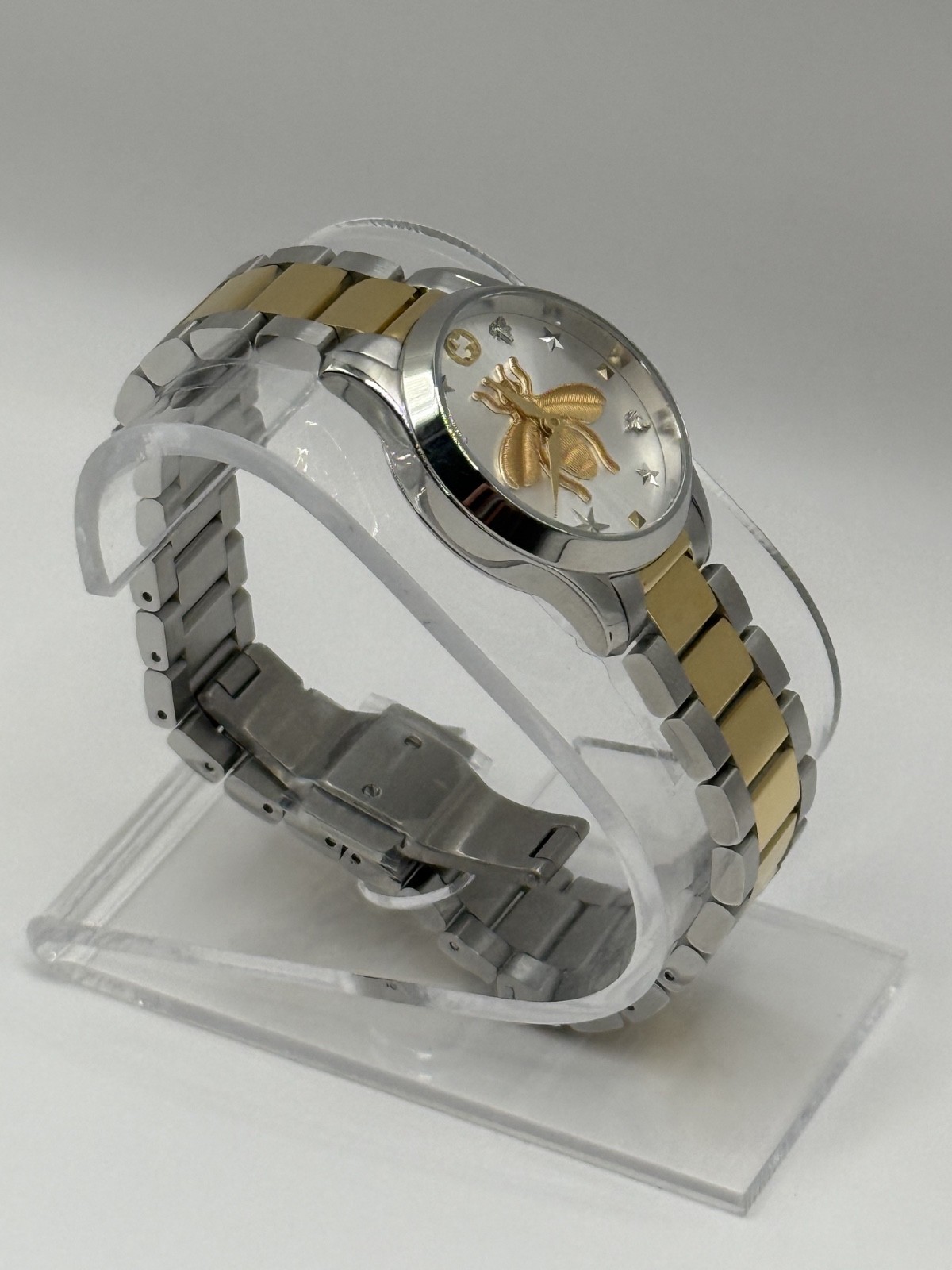 GUCCI Gucci G Timeless Silver Dial Two Tone Steel Strap Watch YA126599 27mm