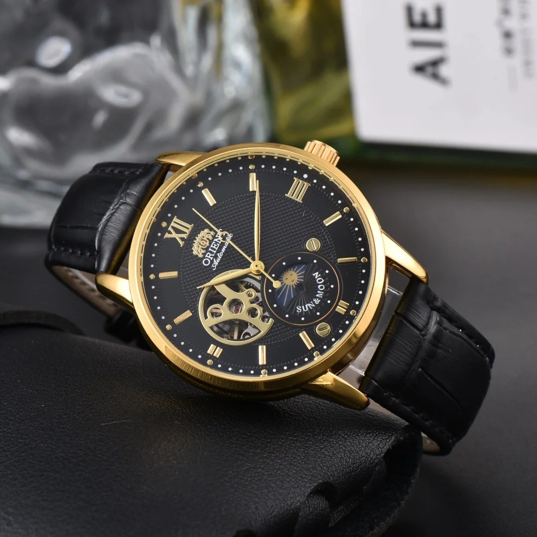 Orient Watch Japan Mechanical Movement Leather Strap Men Luxury Birthday Gift