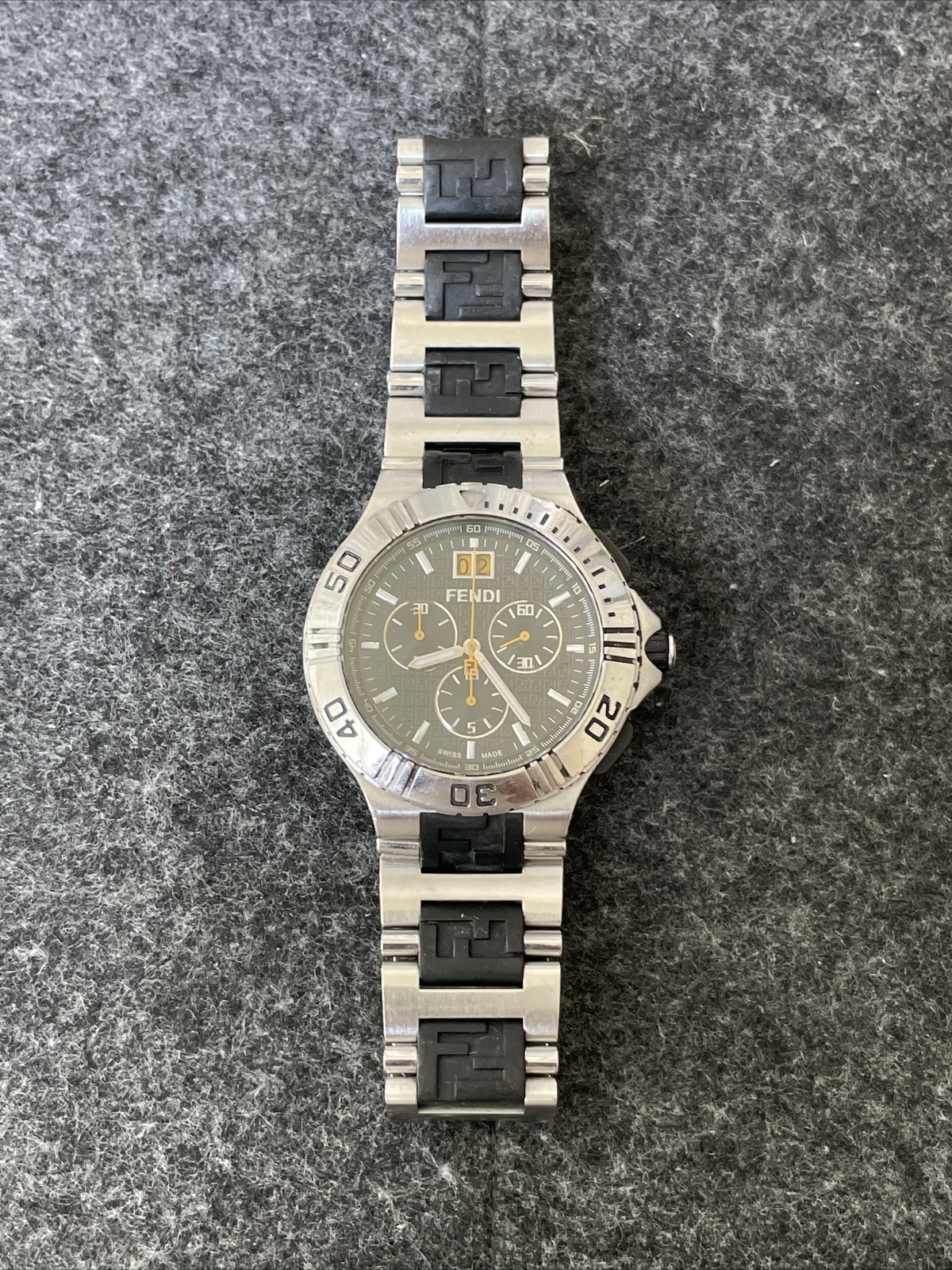 Fendi Orologi Sapphire Crystal 100M Chronograph Quartz 43mm Swiss Dive Watch
