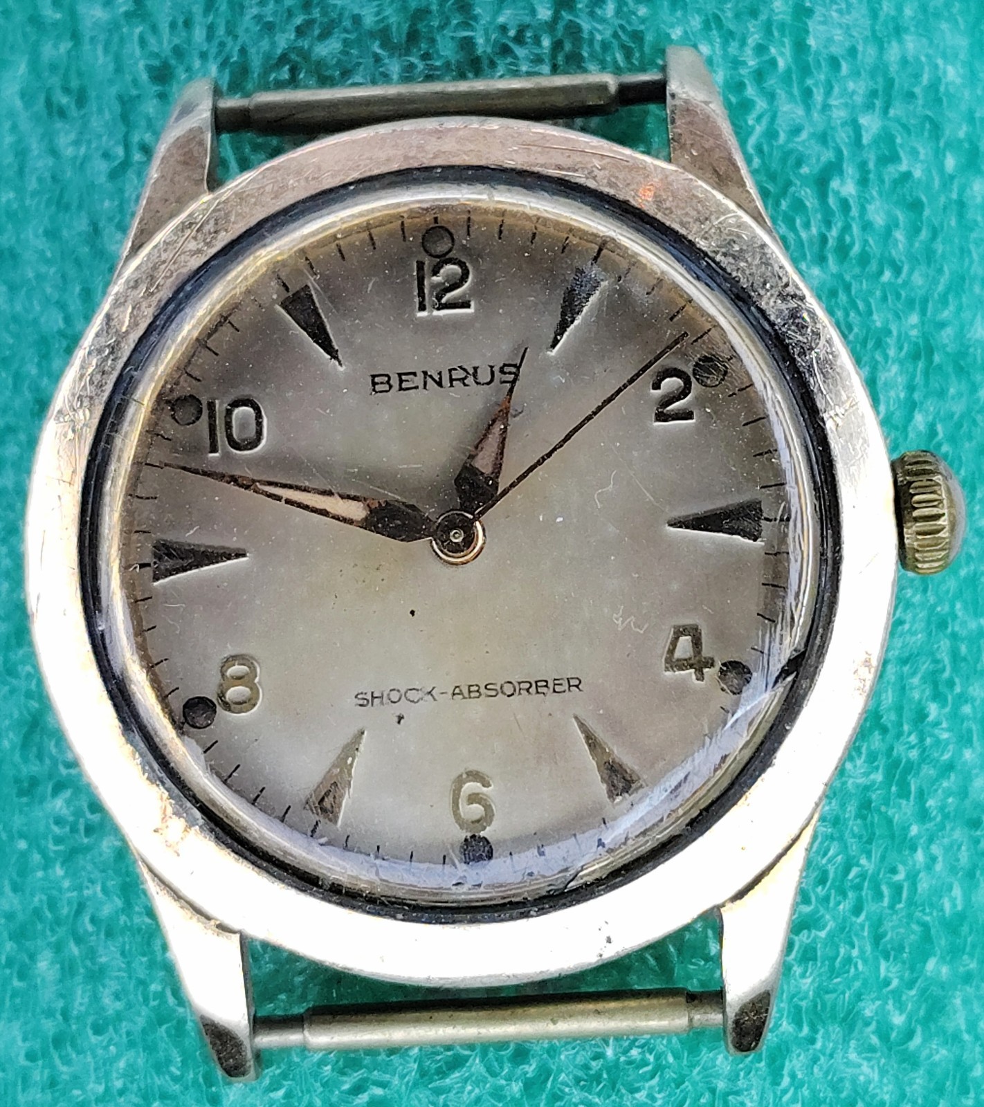C1600 mens Benrus Manual Wind Up Vintage Watch Old Works Parts as is lot