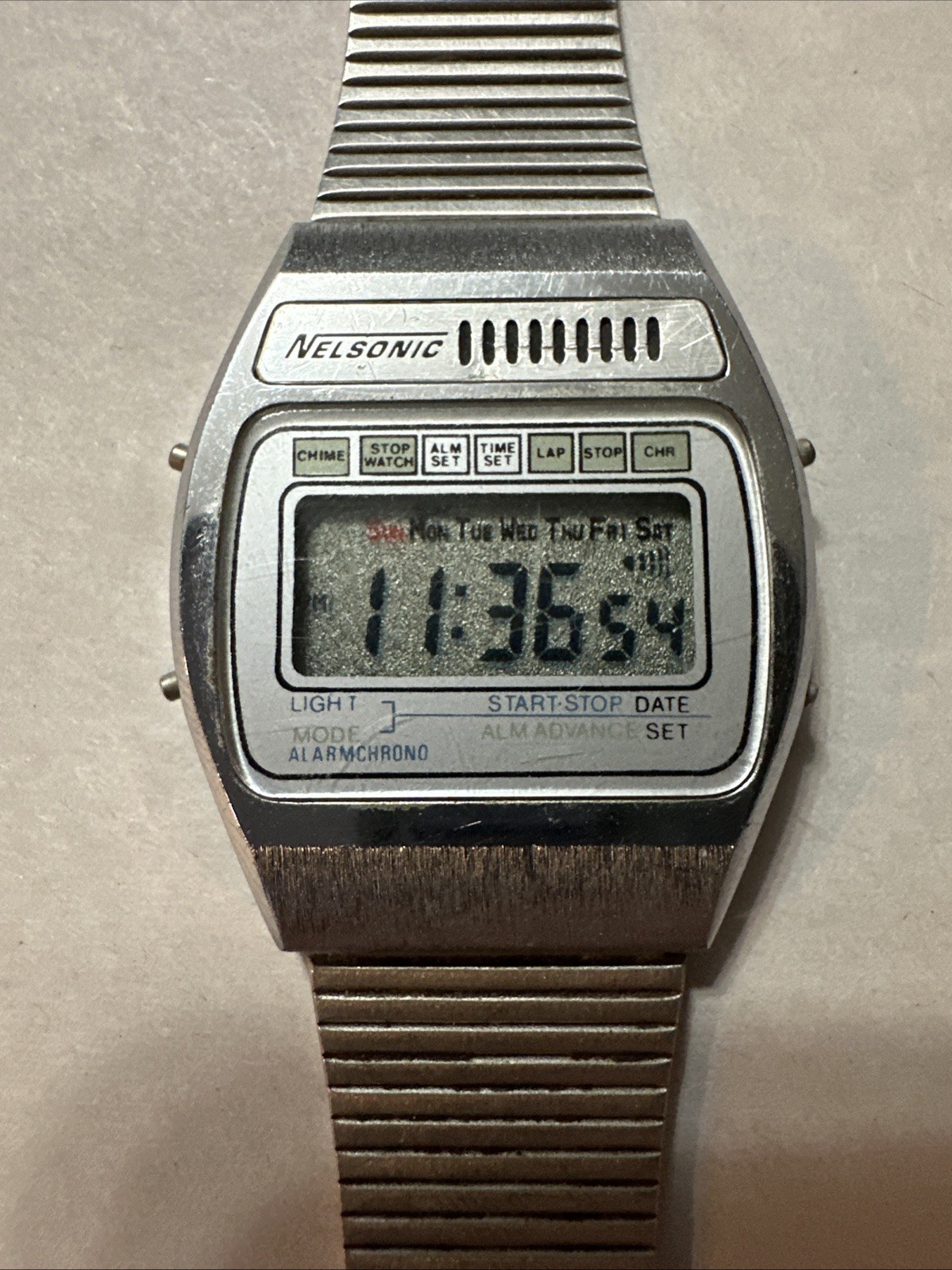 Vintage Nelsonic Alarm Chrono Digital Watch. New Battery. Running