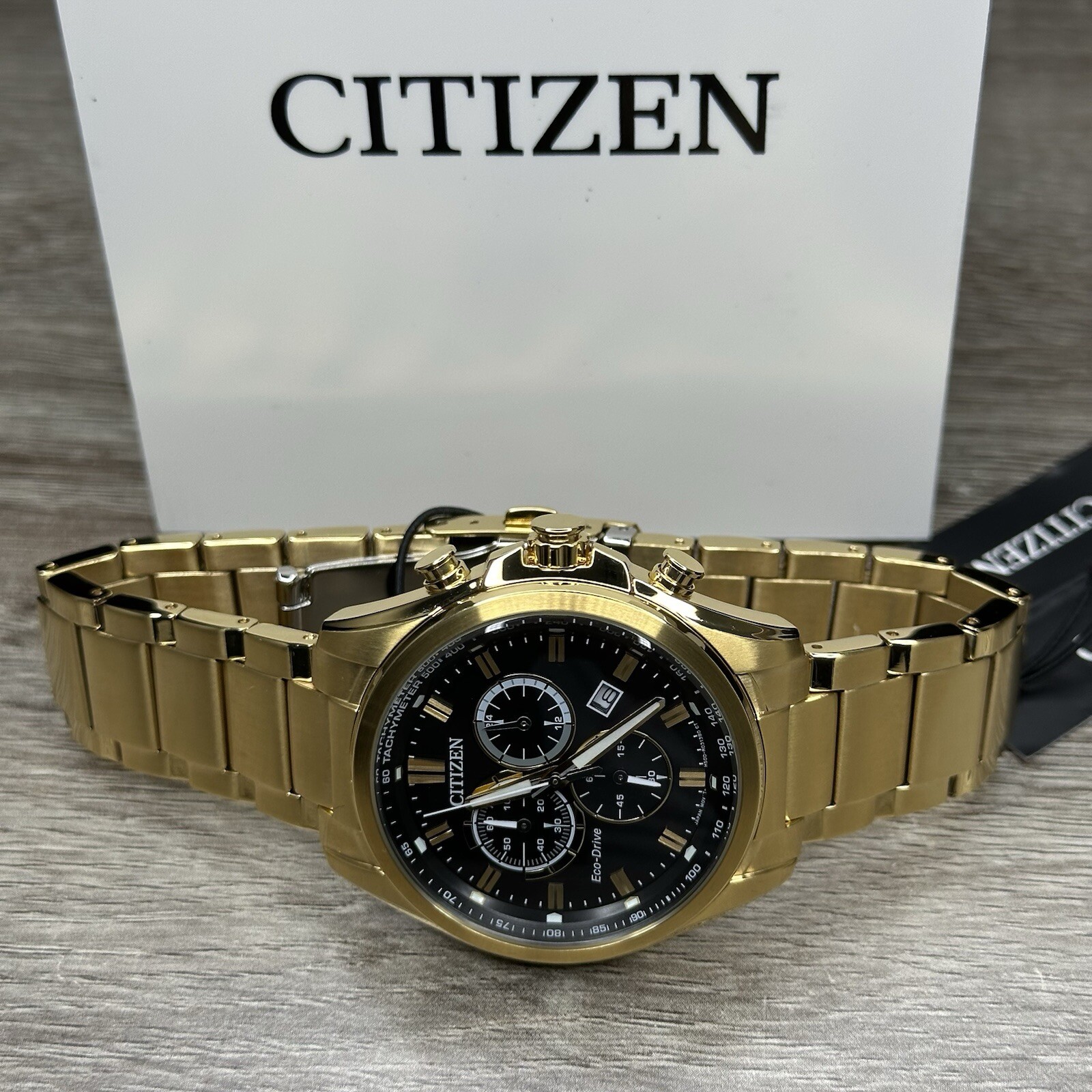 NEW✅TACHYMETER✅ Citizen Eco-Drive Weekender Chronograph Men’s Watch AT2132-53E