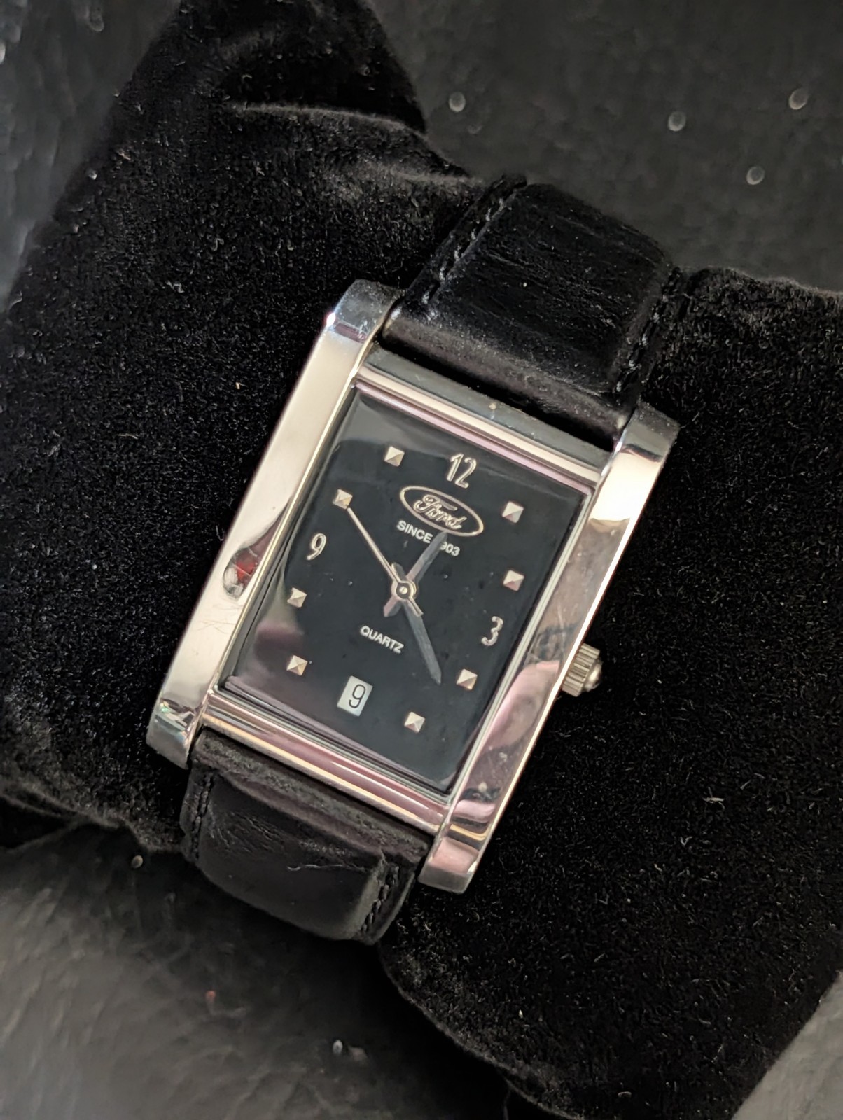 FORD CENTENNIAL 100 Anniversary USA Black Dial Leather Band Date Quartz Watch