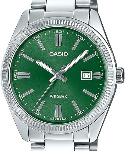 CASIO Collection MTP-1302D-3AJF Green x Silver Mens Watch Dark Dial Analog Gift