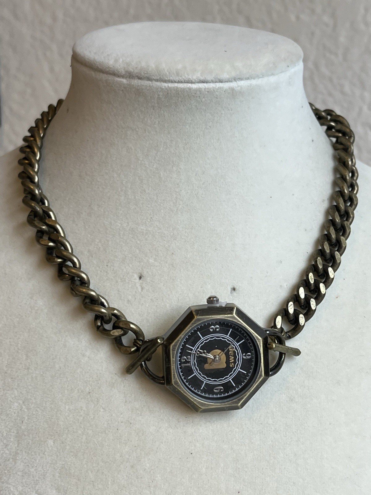 New B Swap Choker Bracelet Watch Antique Bronze Chain 14”