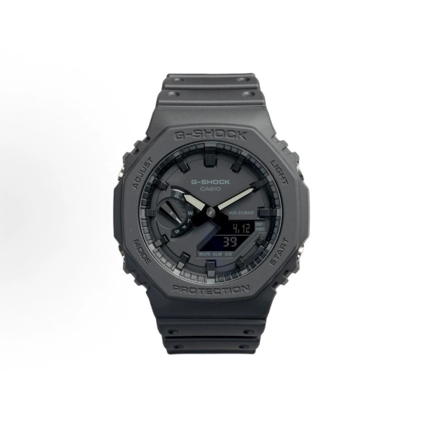 Casio G-Shock GA2100-1A1 Octagon Analog Digital Watch Full Black Dial