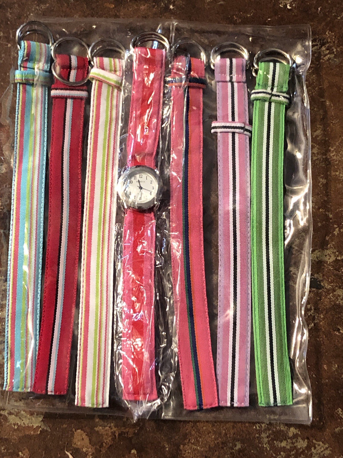 Wristwatch with Multiple Interchangeable Striped Bands