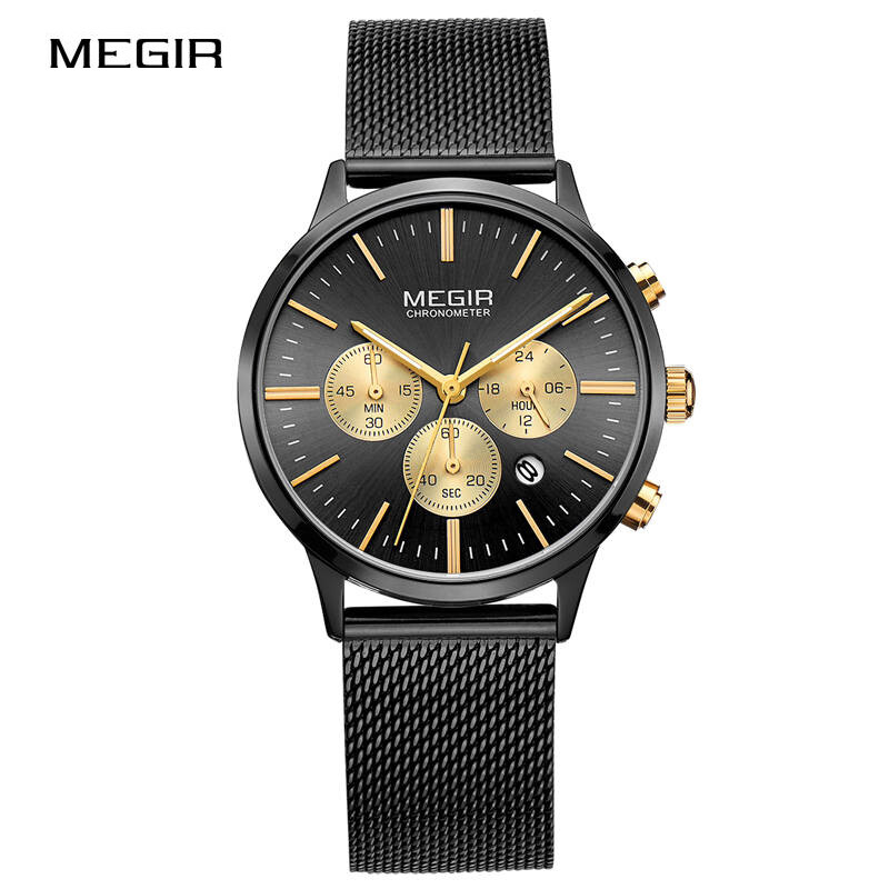 MEGIR Brand Luxury Women Watches Mesh Band Quartz Ladies Chronograph Wristwatch