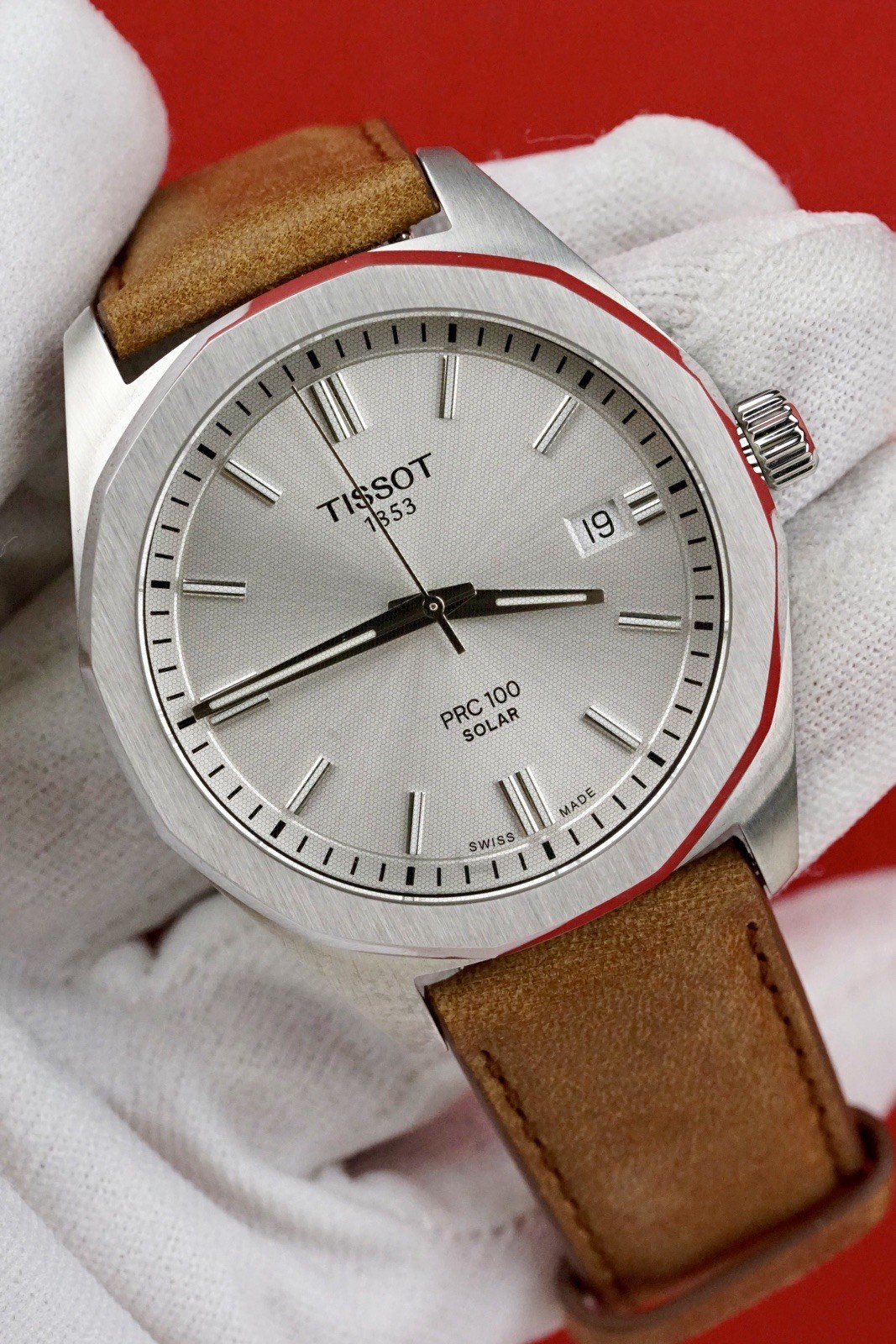 Tissot PRC 100 Quartz Solar-Powered Silver Dial #T1514221603100 Box & Papers