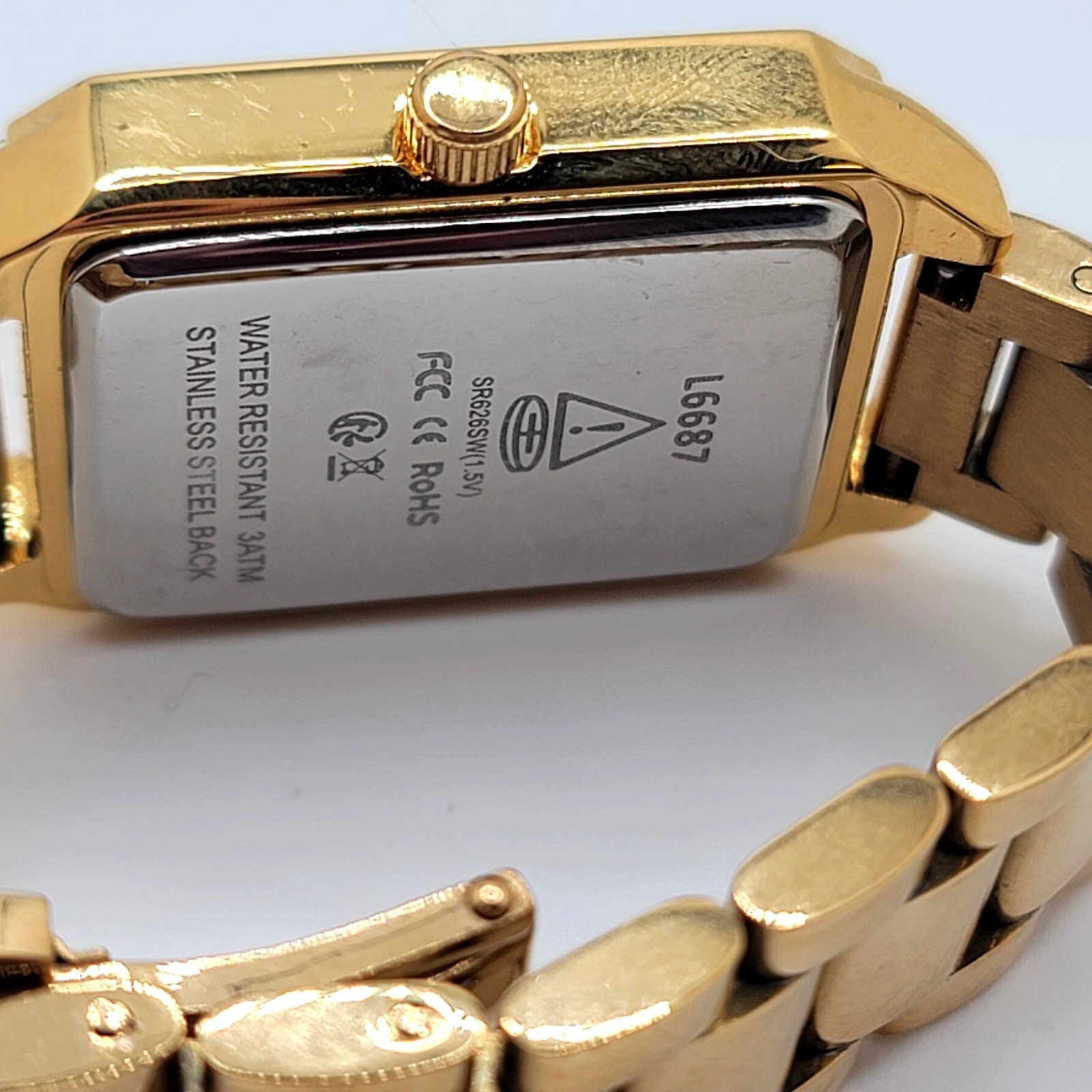 Lavaredo Gold-Tone Rectangular Quartz Bracelet Watch (new)