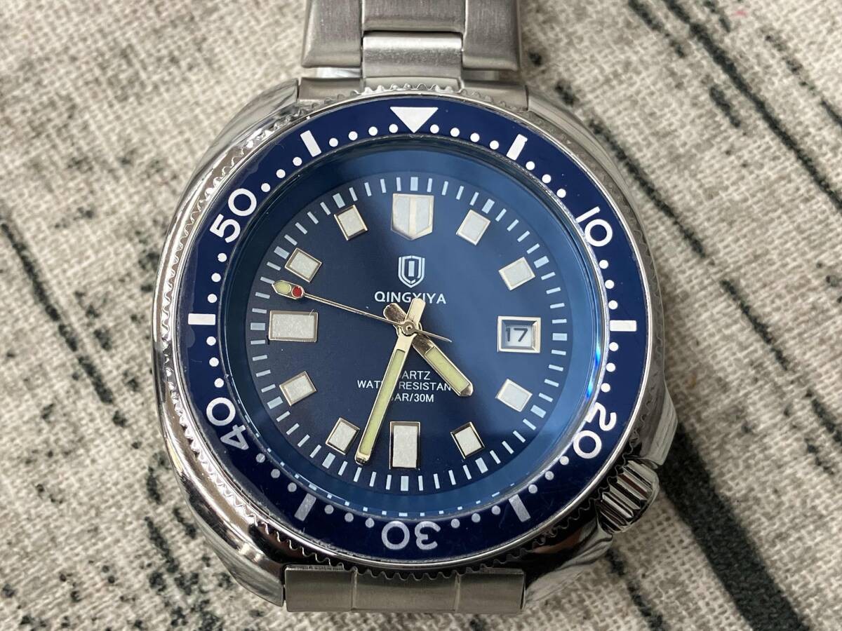 QINGXIYA 6672 Wristwatch Quartz Battery Changed Men Timepiece Used Classic
