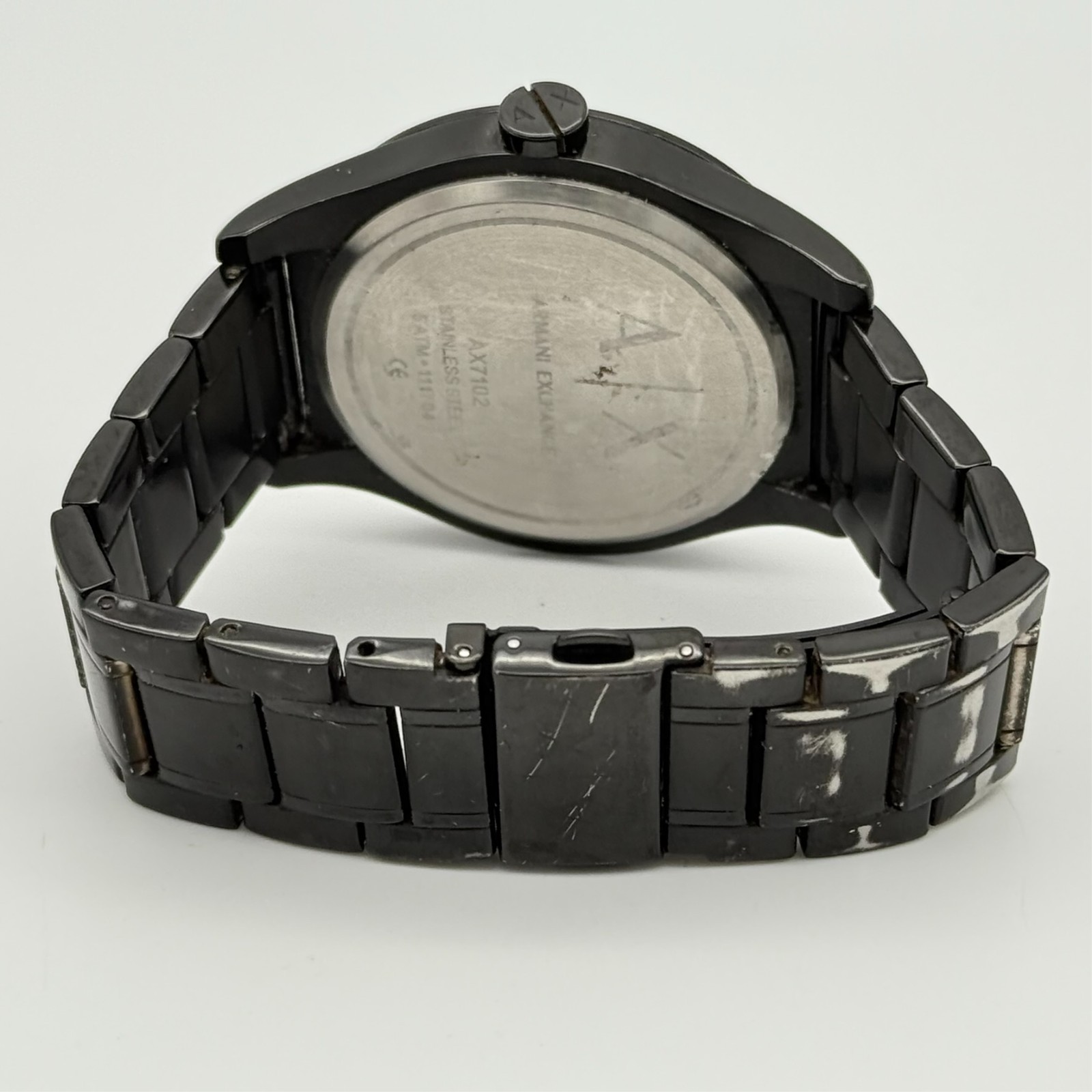 Men’s ARMANI EXCHANGE All Stainless Steel Classic 44mm Bracelet Watch, AX7102