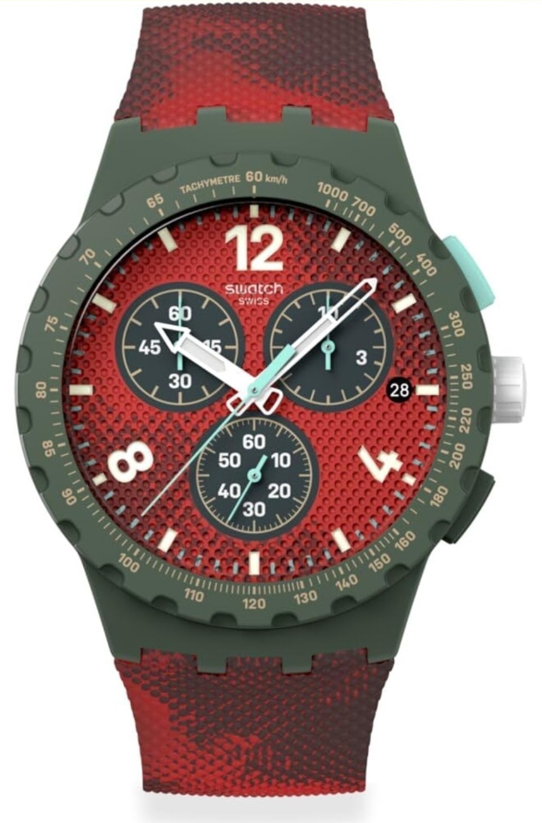 Swatch Chrono 42 Unisex Casual Watch Polymer Quartz Water Resistant