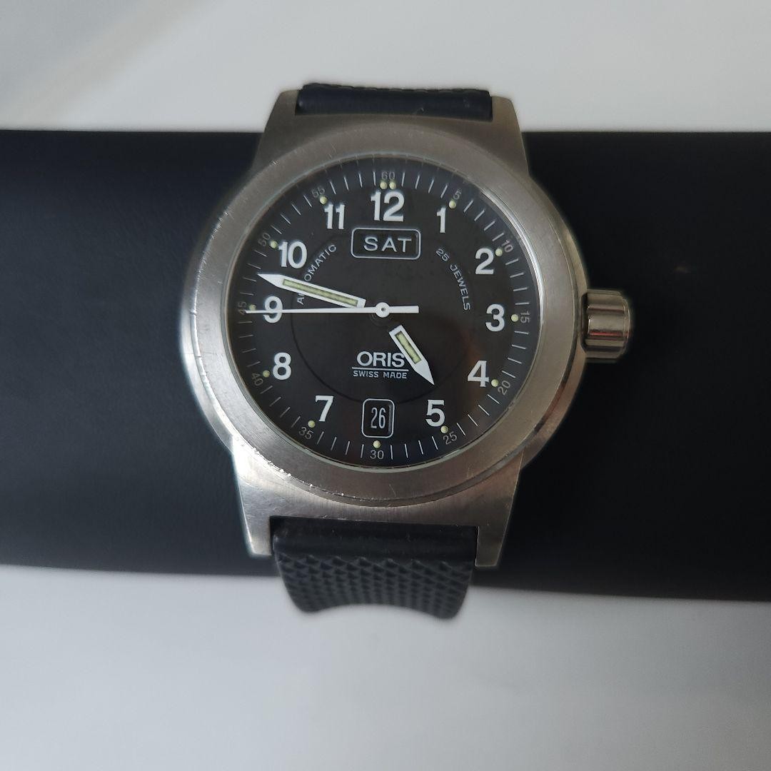 ORIS 7500 Automatic Watch 33mm Case 18cm 7.08in Wrist Rare Red Rotor Working