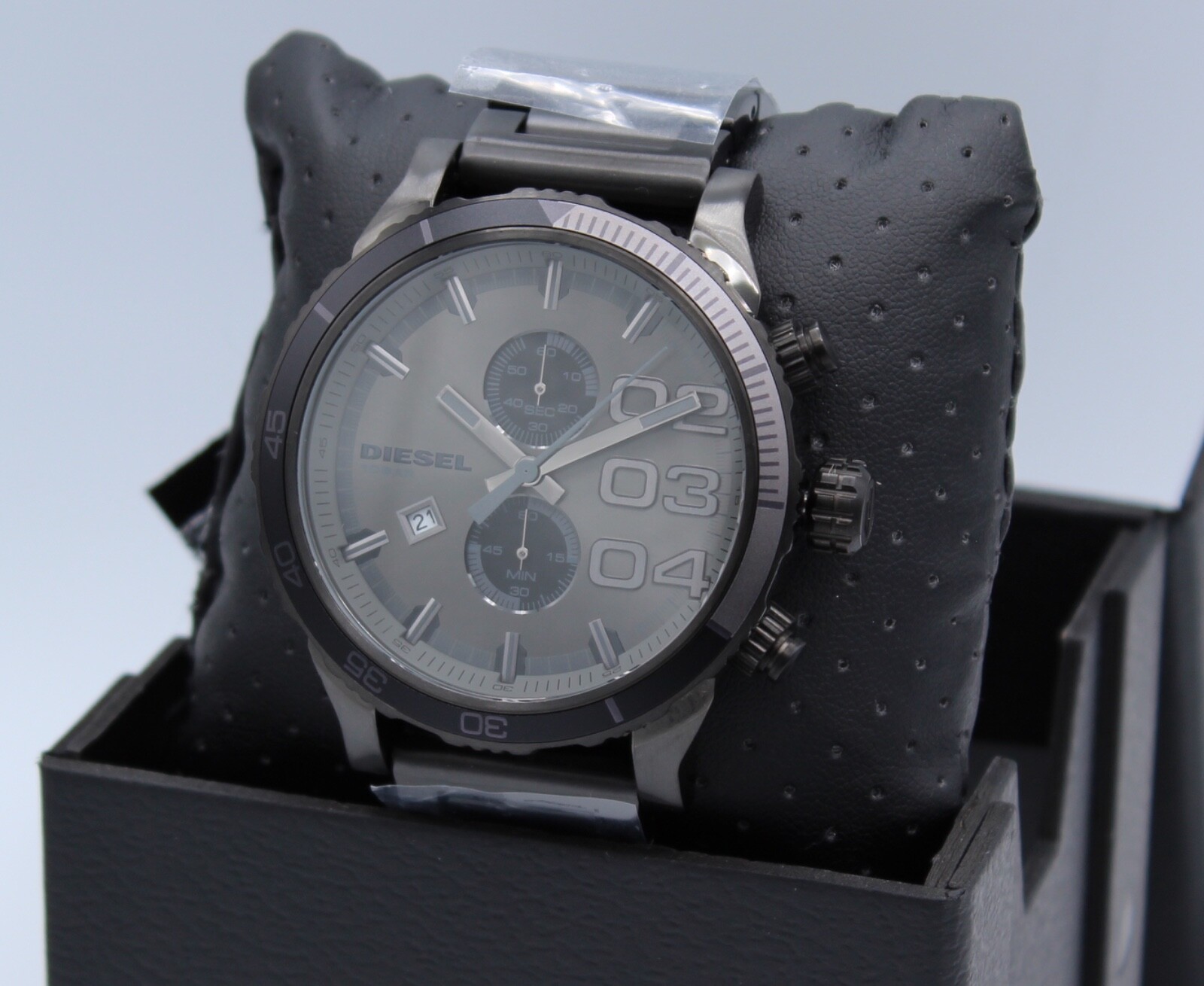 NEW AUTHENTIC DIESEL DOUBLE DOWN 48 GUNMETAL GREY SMOKE MEN’S DZ4314 WATCH