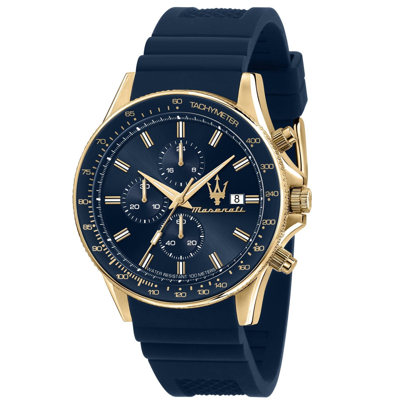 Maserati Sfida 44mm Blue Gold Chronograph Watch