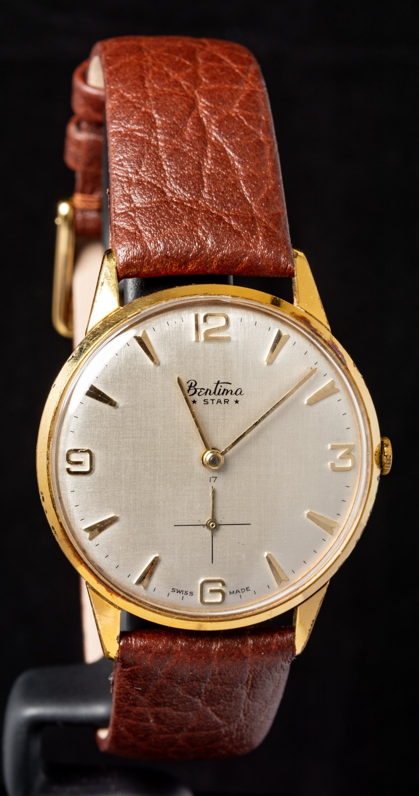 Bentima Star Linen Dial Men’s Hand-Wind AS 1526 Vintage Swiss Watch — Working