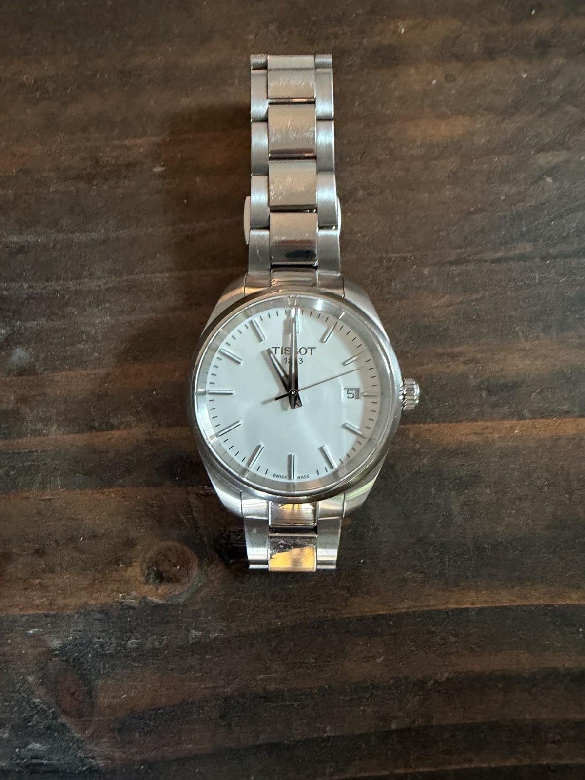 Tissot PR 100 34mm Quartz Watch White Dial, Date Stainless Steel