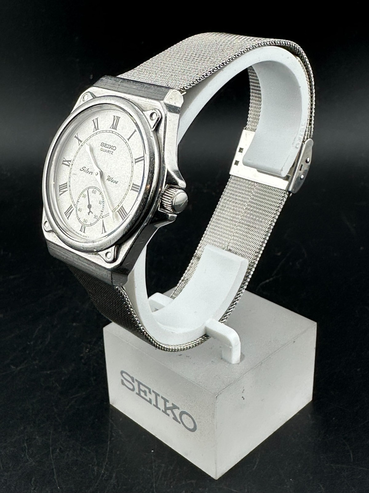 1982 Seiko Silver Wave Men’s Small Seconds Silver Quartz Watch 34mm 2628-0060