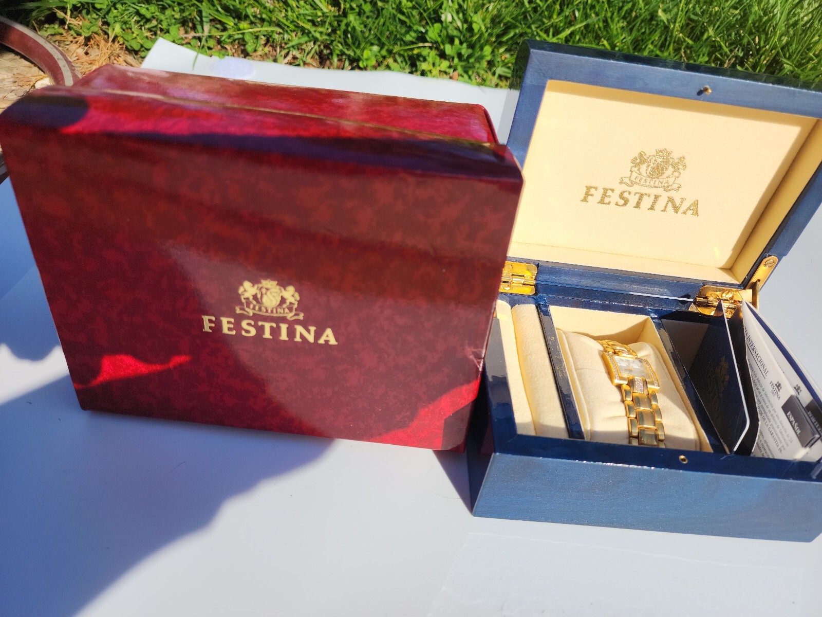 Festina Solid 18k Gold With Diamonds Wrist Watch 💎 Very Rare 50 Grams