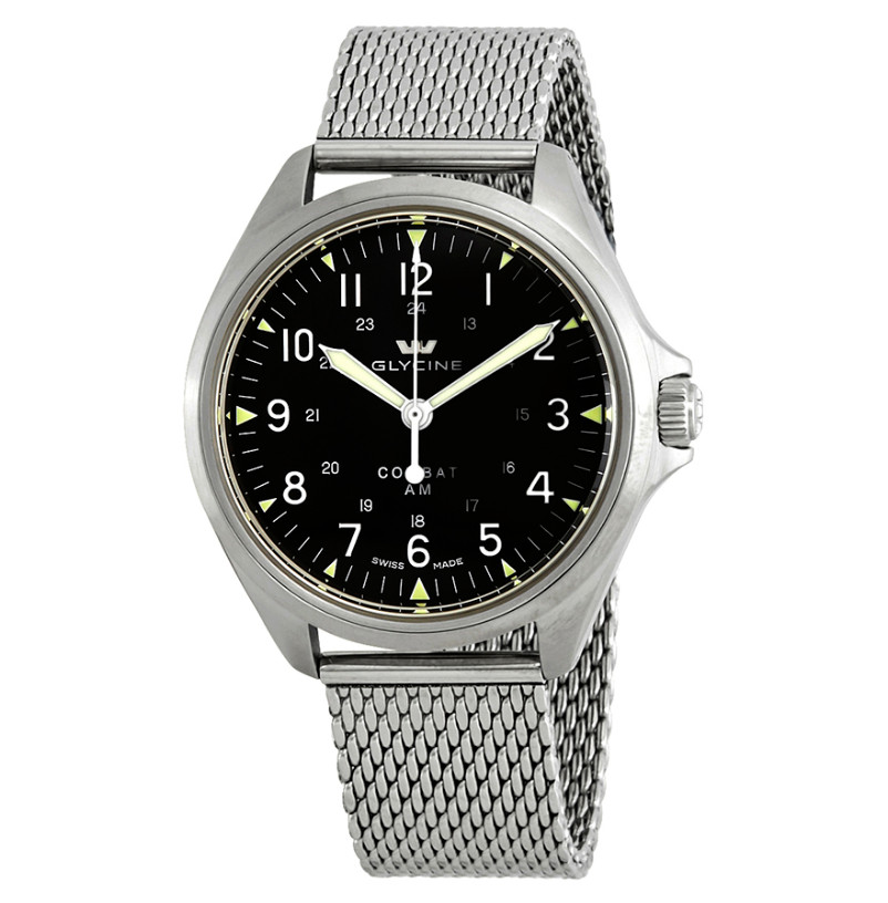 Glycine 3943.19AT.MM Combat 7 Vintage Automatic 41mm Black Dial – GL0237